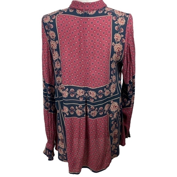 Free People boho floral print bell sleeves  tunic size small - Picture 4 of 7